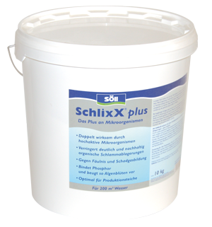 SchlixX plus gegen Teichschlamm mit Extra-Mikroorganismen
